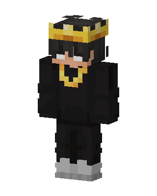 Crowned Black Hoodie skin, 3D preview