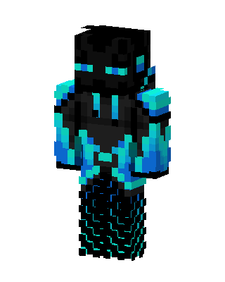 Cyan Flame Warden skin, 3D preview