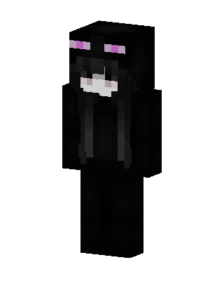 Enderman Hoodie Girl skin, 3D preview