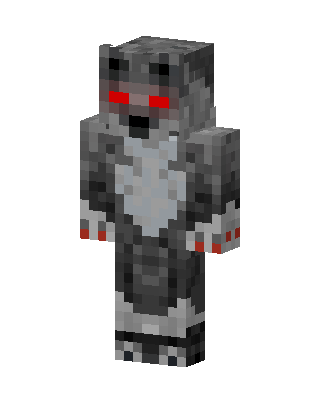Red Eyed Wolf Minecraft skin