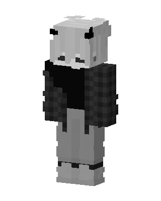 Monochrome Panda Boy skin, 3D preview
