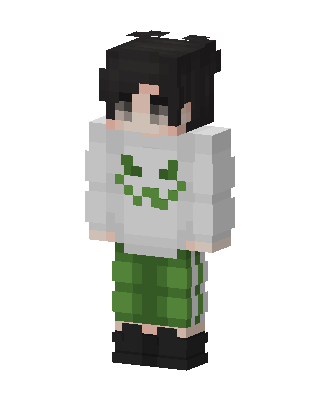 Green Smiley Hoodie skin, 3D preview