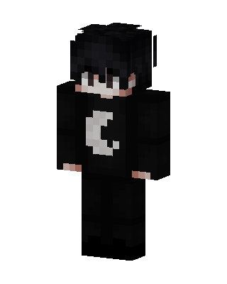 Black Emo Boy skin, 3D preview
