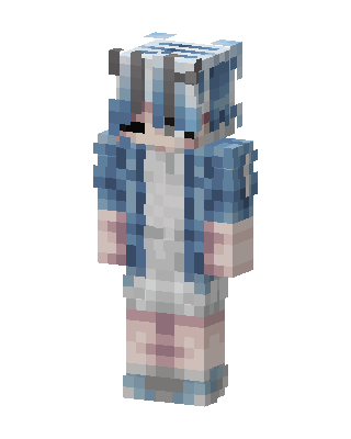 Blue Hoodie Boy skin, 3D preview