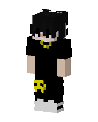 Black Hoodie Boy skin, 3D preview