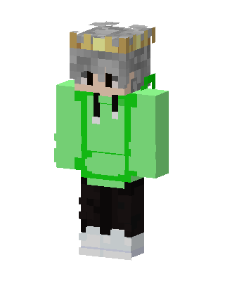 Crowned Green Hoodie skin, 3D preview