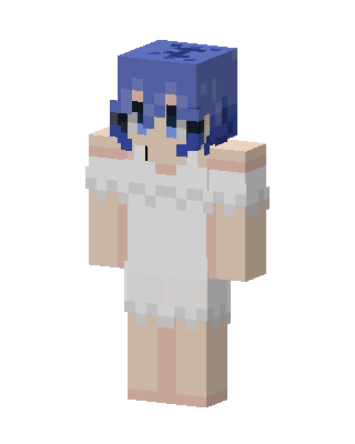 Blue Hair Dress skin, 3D preview