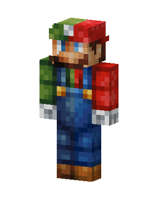 Mario Luigi Split skin, 3D preview