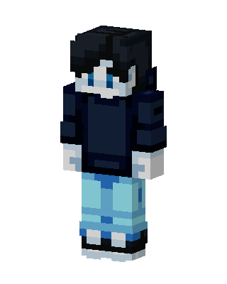 Blue Hoodie Boy skin, 3D preview