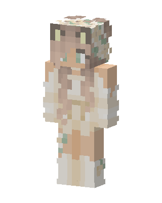 Cream Flower Cat skin, 3D preview