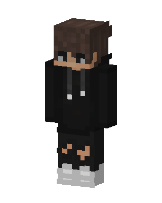 Black Hoodie Boy skin, 3D preview