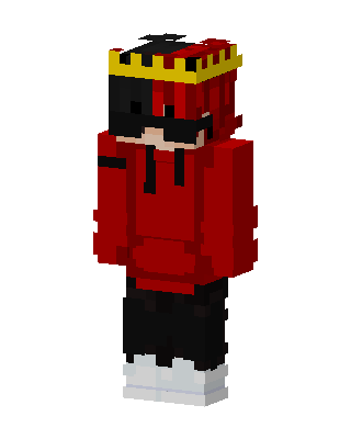 Red Hoodie King skin, 3D preview
