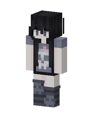Black Anime Girl skin, 3D preview