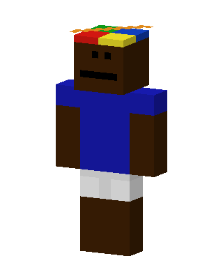 Rainbow Brick Hair skin, 3D preview