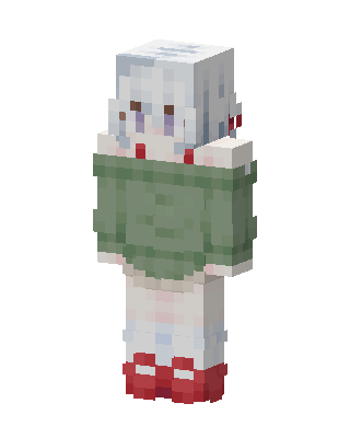 Sage Sweater Girl skin, 3D preview