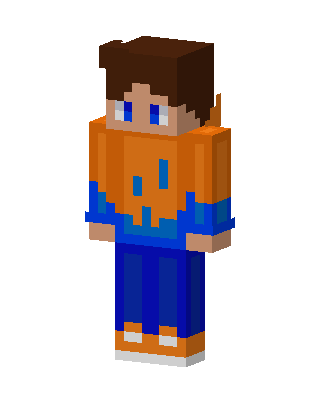 Orange Drip Hoodie skin, 3D preview