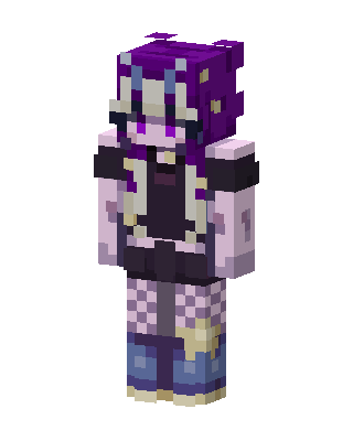 Purple Punk Girl skin, 3D preview