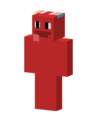 Red Rainbow Friend skin, 3D preview