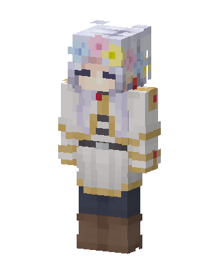 White Anime Girl skin, 3D preview