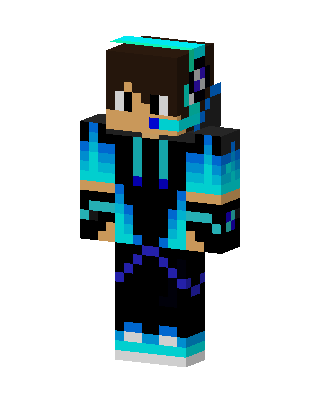 Blue Flame Hoodie skin, 3D preview