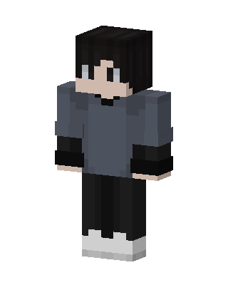 Gray Hoodie Boy skin, 3D preview