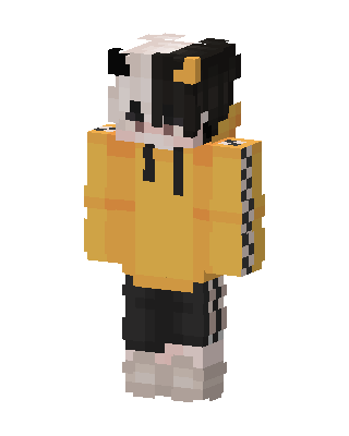 Panda Hoodie Boy skin, 3D preview