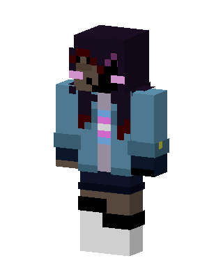 Blue Player Girl skin, 3D preview