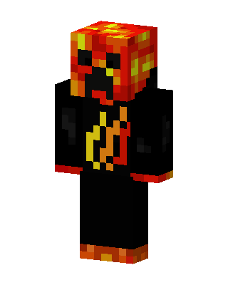 Lava Creeper Hoodie skin, 3D preview