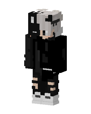 Black Hoodie Girl skin, 3D preview
