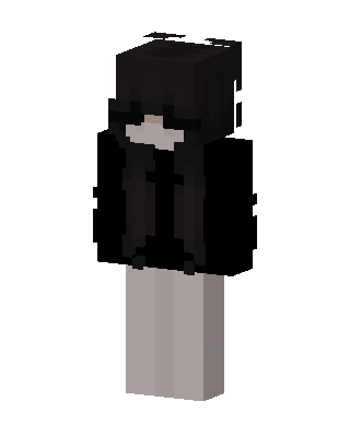 Dark Hoodie Girl skin, 3D preview