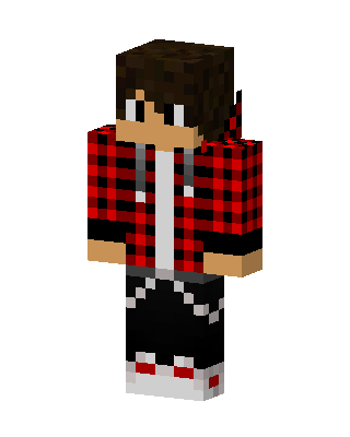 Plaid Hoodie Boy skin, 3D preview