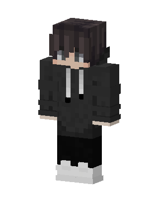 Dark Hoodie Boy skin, 3D preview