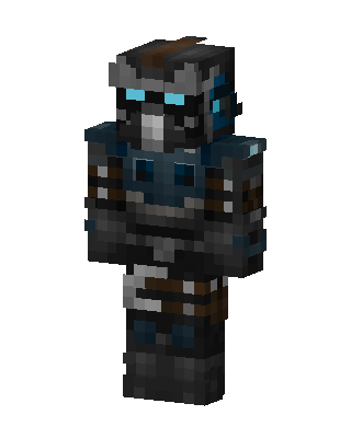 Black Masked Knight Boy skin, 3D preview