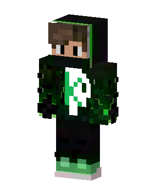 Green Glitch Hoodie skin, 3D preview