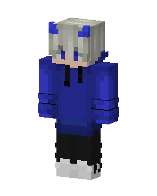 Blue Horn Hoodie skin, 3D preview