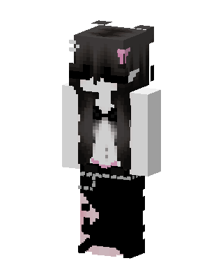 Black Anime Girl Minecraft e-girl skin