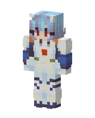 White Anime Girl skin, 3D preview