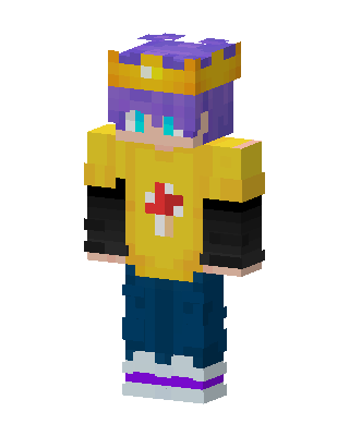 Crowned Purple Hair skin, 3D preview