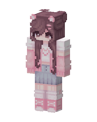 Pink Anime Girl skin, 3D preview