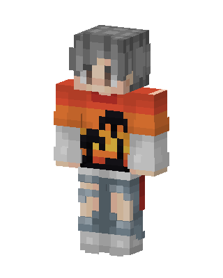 Flame Hoodie Boy skin, 3D preview