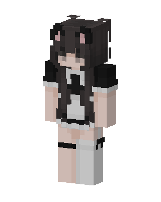 Black Anime Girl skin, 3D preview