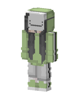 Green Masked Gamer Girl skin, 3D preview