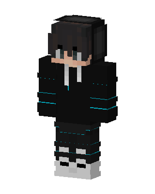 Cyber Hoodie Boy skin, 3D preview