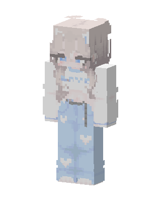 Cozy Heart Jeans skin, 3D preview