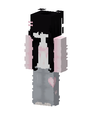 Pink Heart Jeans skin, 3D preview