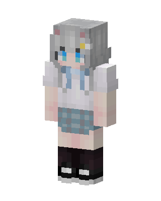 Plaid Skirt Catgirl skin, 3D preview