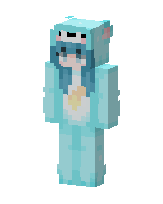 Cyan Cutie Girl skin, 3D preview