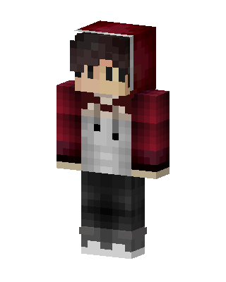 Red Hoodie Boy skin, 3D preview