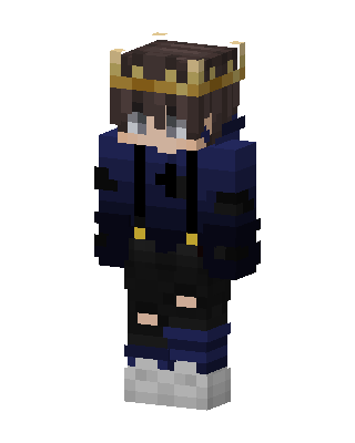 Crowned Navy Hoodie skin, 3D preview