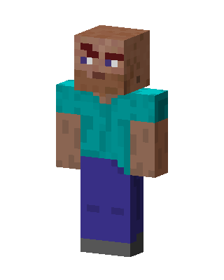 Grumpy Steve skin, 3D preview